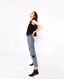 mom jeans women england high street cartoon cute mouse patchwork loose softener harem denim pants women plus size
