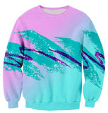  Print Hoodies Long Sleeve 90S Unisex Jumper Women/Men Pink Green Jumper Tops Tumblr Outfits S-5XL
