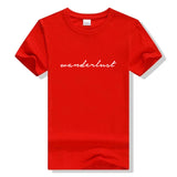 Wanderlust Shirt Cursive Shirt Travel Shirt Road Trip Aesthetic Tumblr T-shirt Cute Graphic Tee Adventure fashion Female tshirts