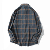 Flannel Striped Shirt Men Long Sleeve Vintage Shirts Men Plaid Streetwear Fashions Casual Spring Autumn Harajuku Shirts