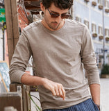 Spring Autumn Cotton T Shirt Men Basic  Long Sleeve O-Neck Casual Vintage Slim Solid FitnessT Shirt Homme Tops Male Ds50461