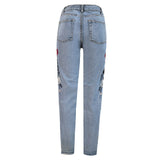 Vintage embroidered high waist jeans mom boyfriend jeans for women pencil skinny jeans woman trousers 2017 new