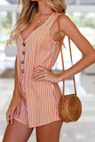 Women Casual Sleeveless Striped Playsuit Jumpsuit Rompers Bodysuit Beach Shorts Hot Fashion OL Women's Clothes Summer 2019
