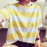 T Shirt Women Tshirt stripe Free Shipping Vintage New Summer 2019 Stripe T-With Short Sleeves Vestidos Ropa Mujer T047