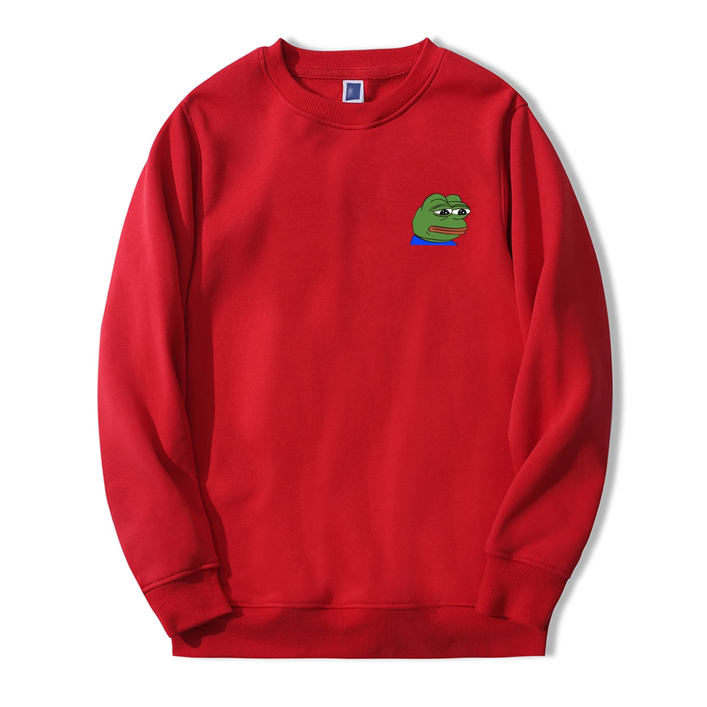 Men Sweatshirts Hoodie Sad Frog Angry Pepe Anime Print Feels Good Man Comic Casual O-Neck New Arrival Streetwear