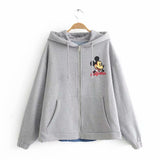 MickeyHooded Jackets 2019 Design Women Causal Jean Coat Zipper Lightweight Jackets Bomber Famale Pockets Denim Jacket