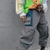 Boys Multiple Pockets Cargo Pants Men Streetwear Hip Hop Pants Jogging Pants