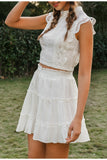  Ruffled high waist women skirts Elegant lace up A-line female mini skirt Casual streetwear ladies summer cotton skirts