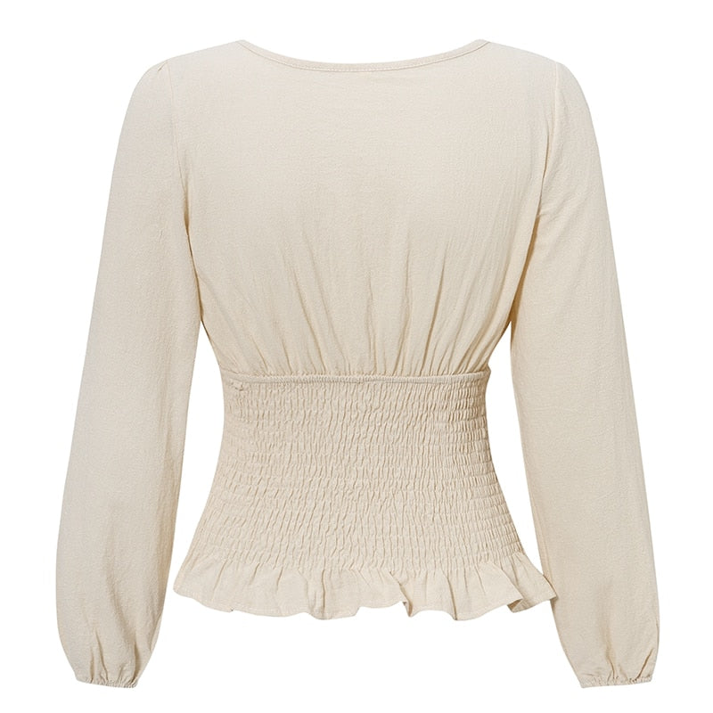 Streetwear Autumn Crop Tops Blouse Female High Waist Twist Ruffle Winter Blouses Women 2019 Chic Shirts Top Plus Size