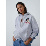 MickeyHooded Jackets 2019 Design Women Causal Jean Coat Zipper Lightweight Jackets Bomber Famale Pockets Denim Jacket
