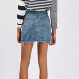 Women Summer Black Casual High Waist A-line Mini Skirts Denim Skirts High Street Pockets Button All-matched Saias Jeans Skirt