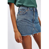 Women Summer Black Casual High Waist A-line Mini Skirts Denim Skirts High Street Pockets Button All-matched Saias Jeans Skirt