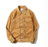 Mens Solid Color Corduroy Jacket 2018 Autumn and Winter High Street Tide Male BF Retro Wash Multi-pocket Loose Jackets Clothes