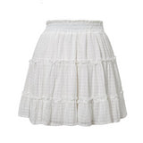  Ruffled high waist women skirts Elegant lace up A-line female mini skirt Casual streetwear ladies summer cotton skirts