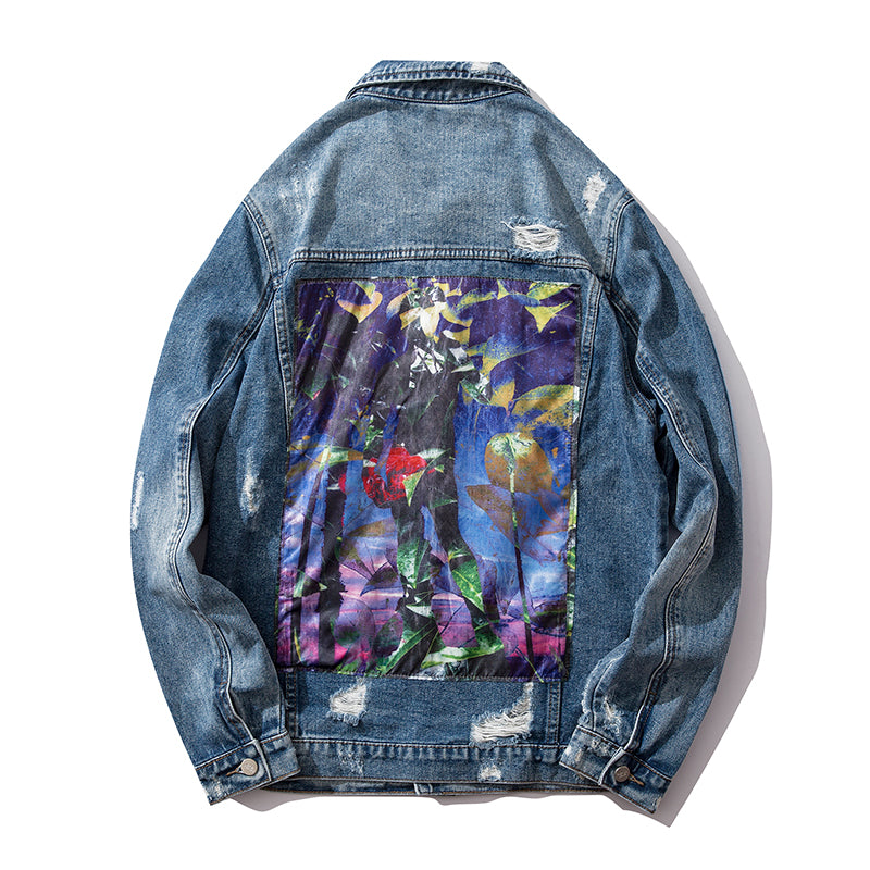 Denim Jackets Boys Ripped Holes Men's Jackets Coats  Vintage Streetwear Jean Jackets Male